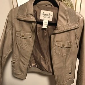 Tan leather jacket